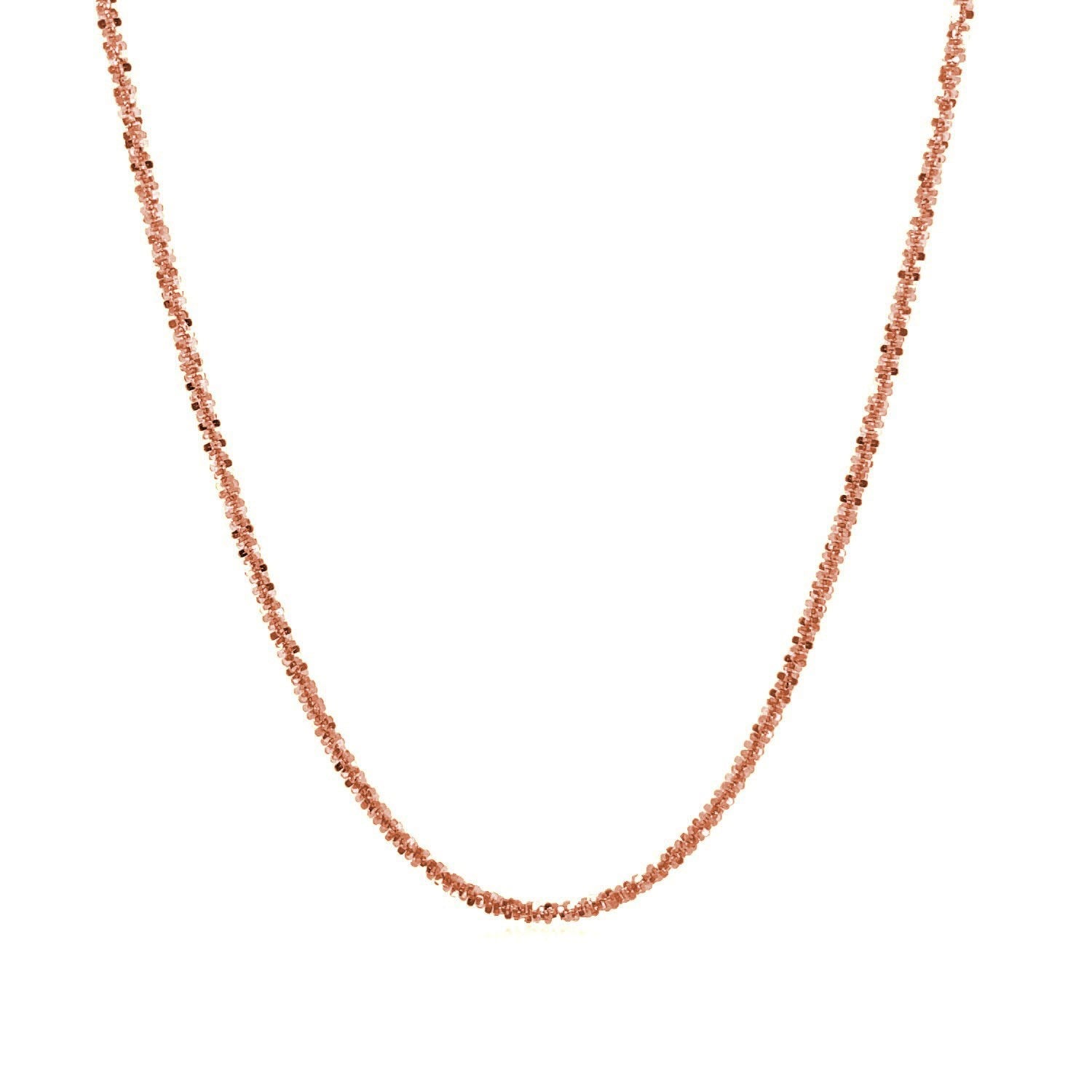 1.50 mm 14K Rose Gold Sparkle Chain in a sleek high-contrast midnight luxury editorial style